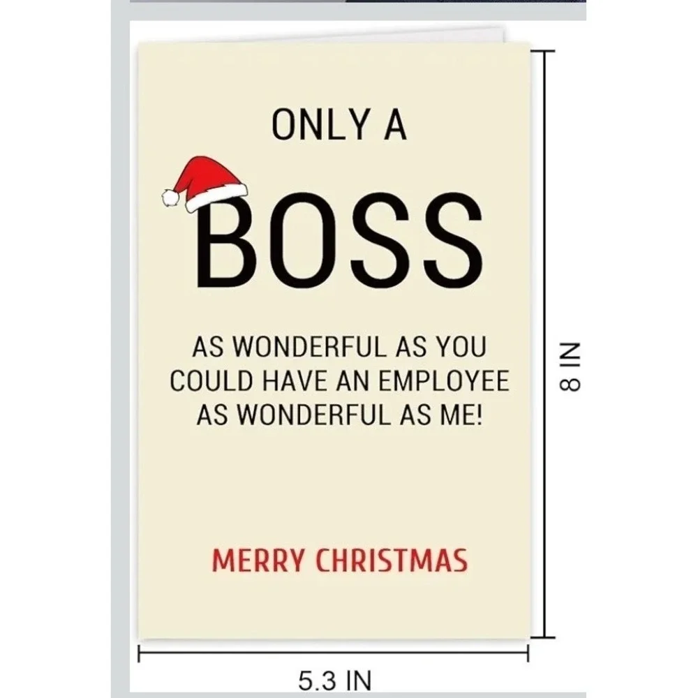 Lot of 10 Funny Christmas Card For Boss, Boss Lady Christmas